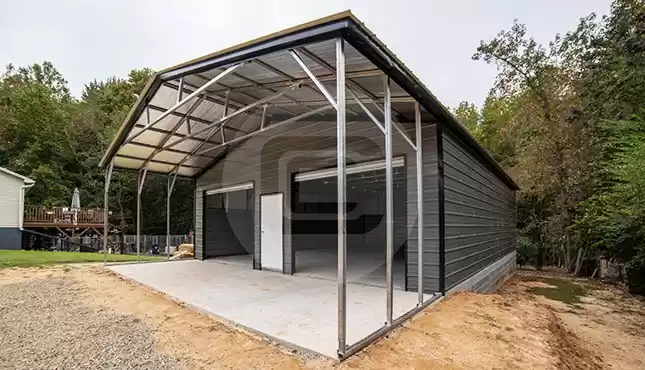 30x51x10 Garage with Covered Porch
