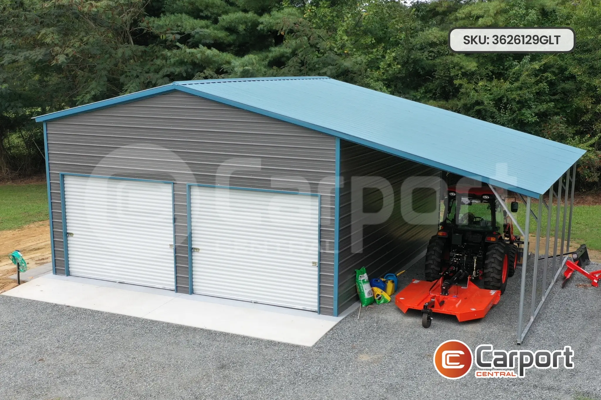 36x26 Garage with Lean-To | 36x26x12 Metal Garage Prices
