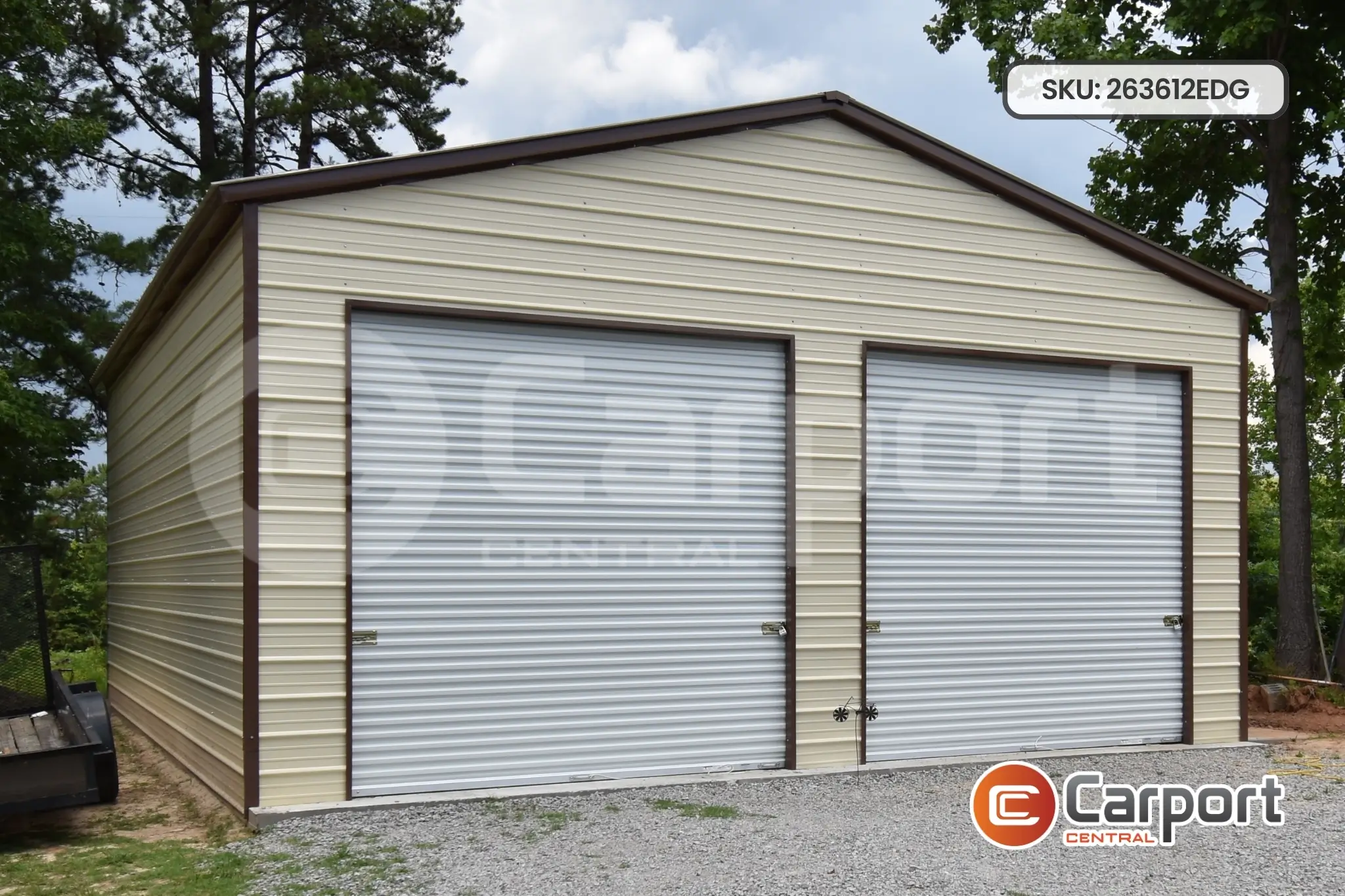26x36 Extended Double Garage | 26x36x12 Metal Garage Building