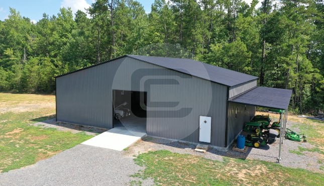 60x51x14 Garage with Lean-To