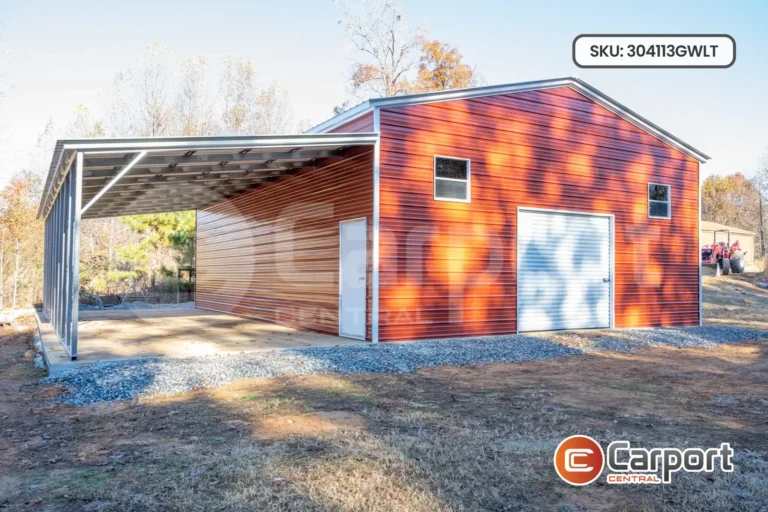 30’x40′ Garage with Lean-To