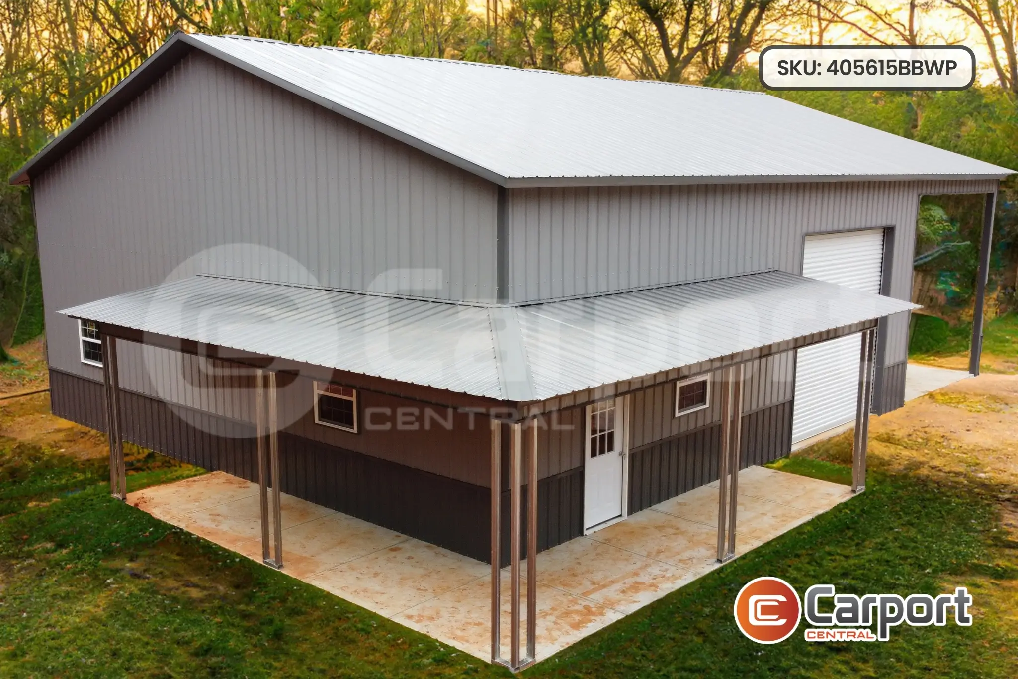 40'x56' Metal Building with Wraparound Porch