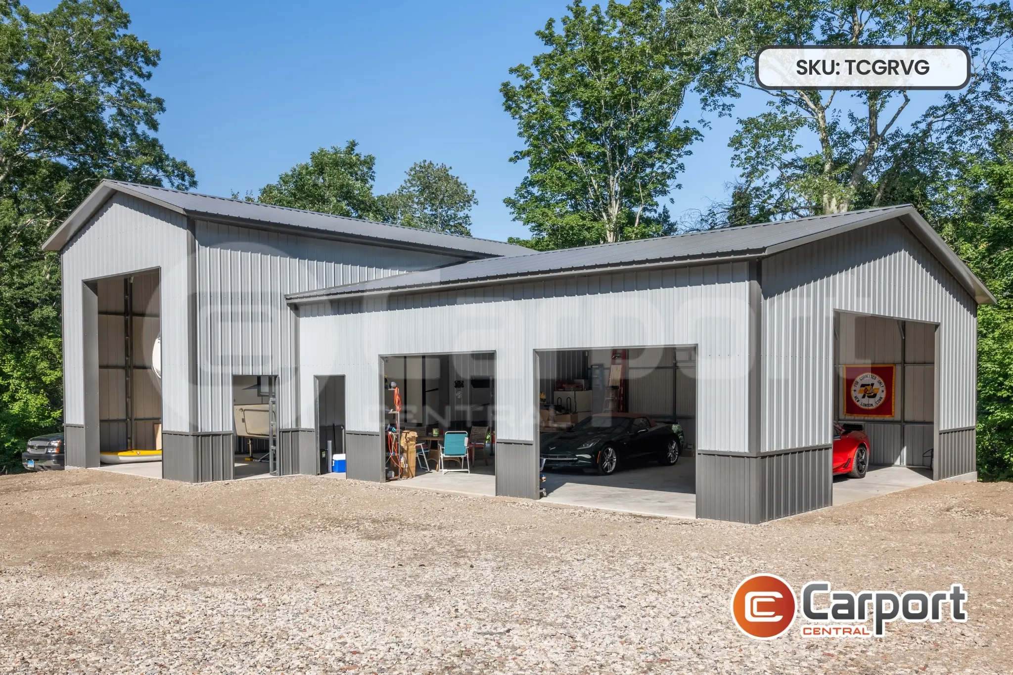 32'x35' Two-Car Garage & 20×40 RV Garage Combo