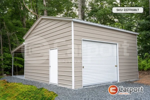 22’x20′ Detached Garage with Lean-To