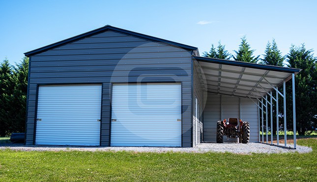 Double Garage with Lean-to