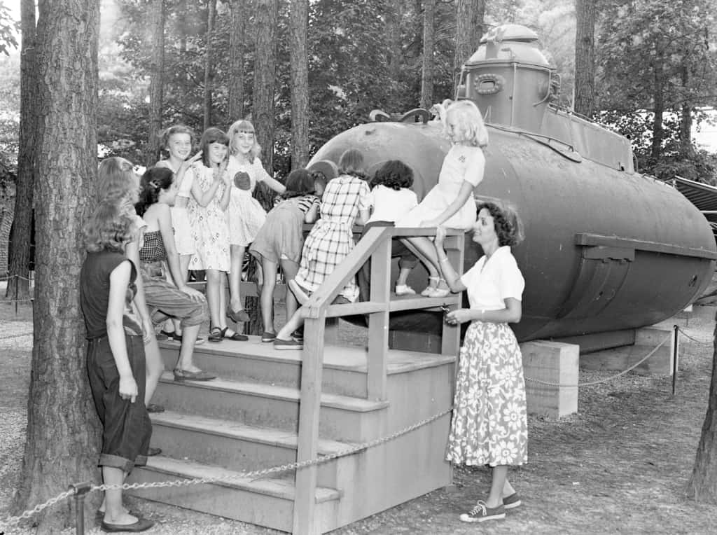 Nishimura sub on outdoor display in 1949