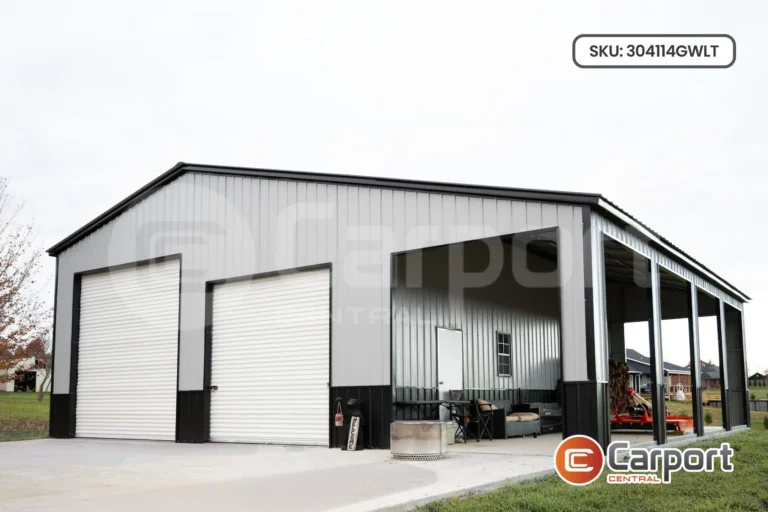30’x40′ Garage with Lean-To