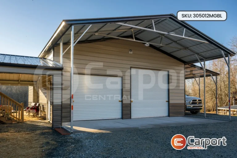30’x40′ Garage Building with Lean-to