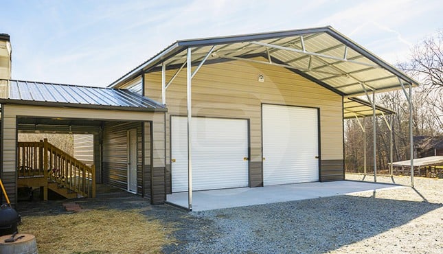 30x50x12 Metal Garage Building with Lean-to