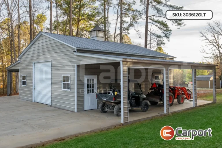 30’x35′ Garage with Lean-Tos