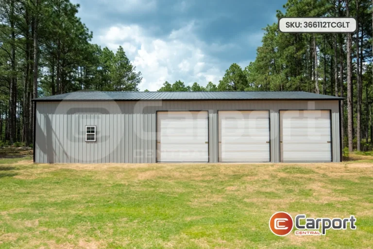 36’x60′ Three Car Garage with Lean-to