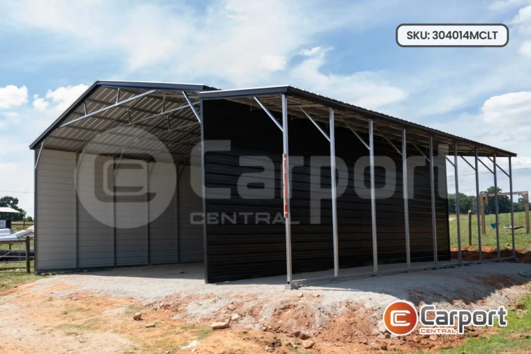 30’x40′ Metal Carport with Lean-To