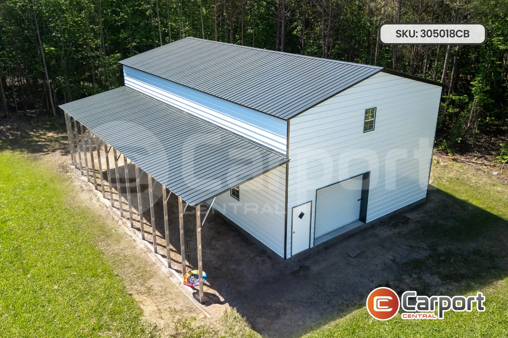 30’x50’ Commercial Building with Lean-To