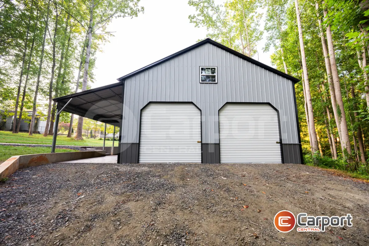 30’ x 52’ x 14’ Metal Garage w/ Lean To