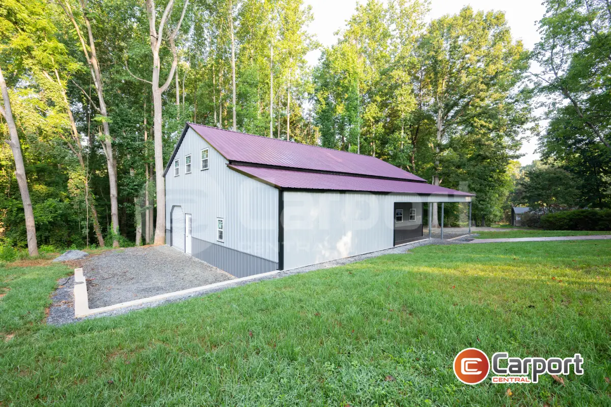 30’ x 52’ x 14’ Metal Garage w/ Lean To