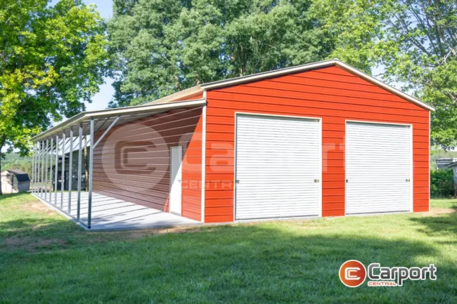 30’ x 50’ x 12’ Metal Garage w/ Lean-To
