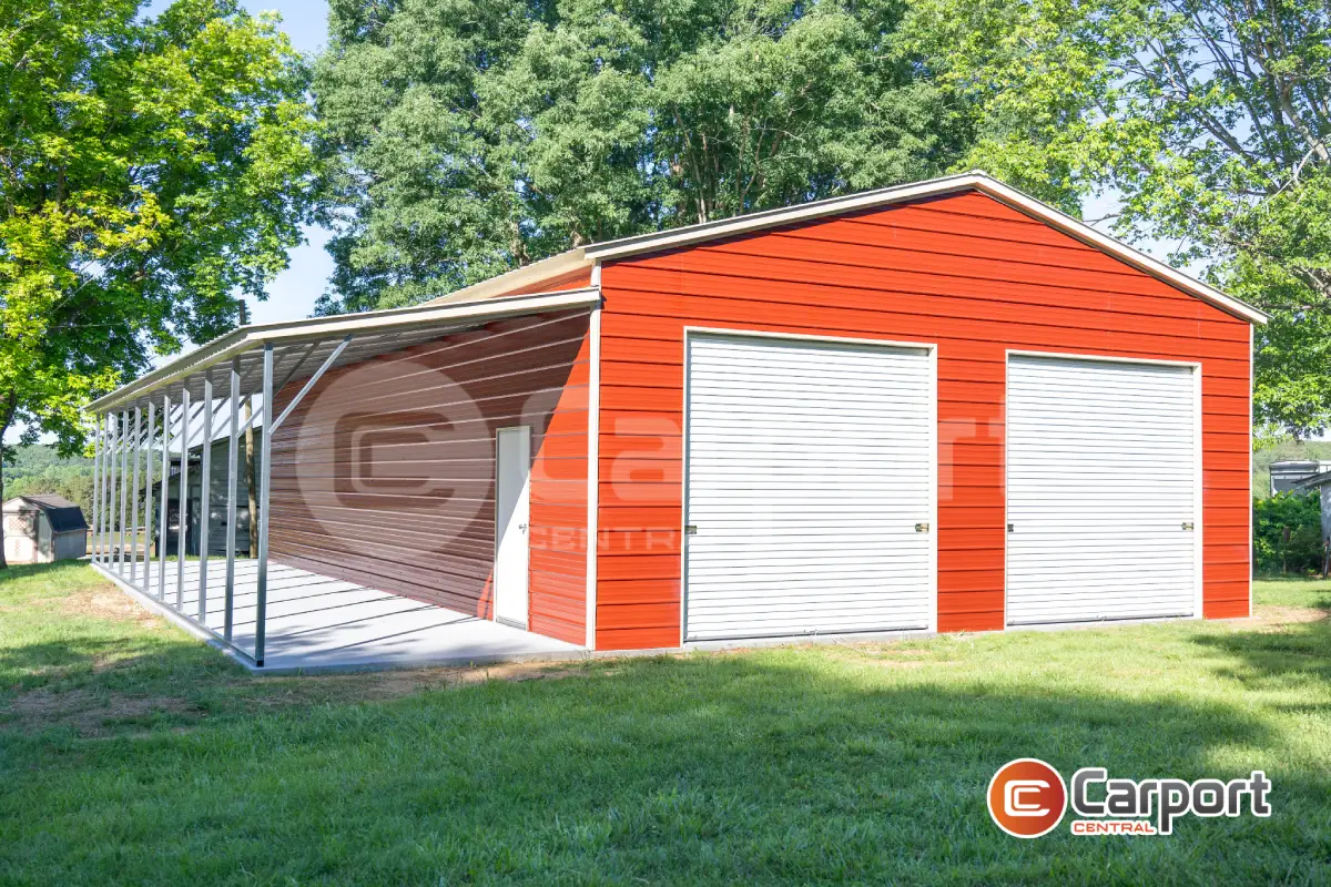 30’ x 50’ x 12’ Metal Garage w/ Lean-To