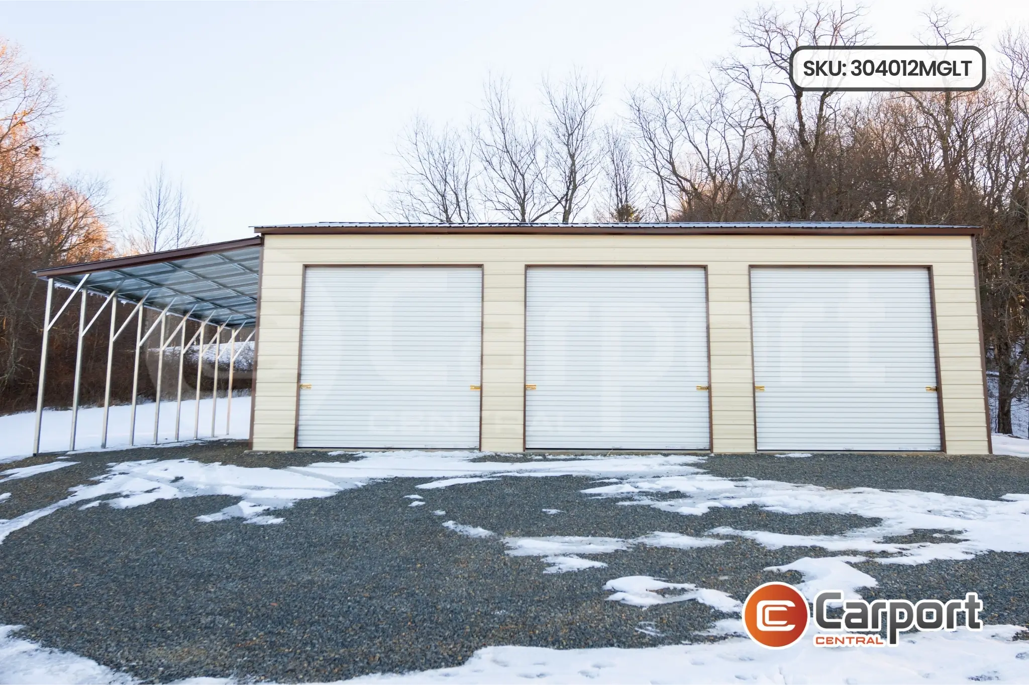 30’ x 40’ x 12’ Metal Garage w/ Lean To