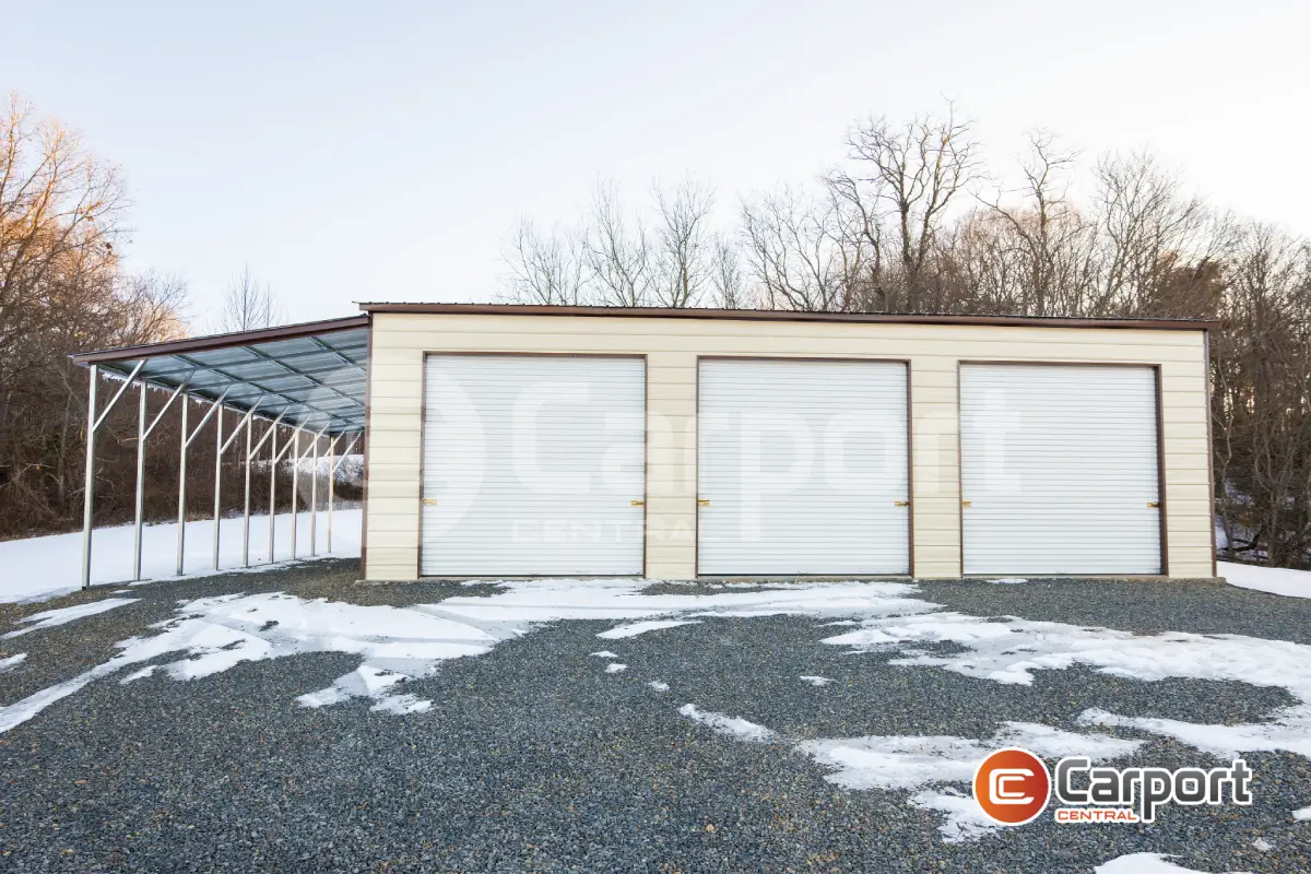 30’ x 40’ x 12’ Metal Garage w/ Lean To