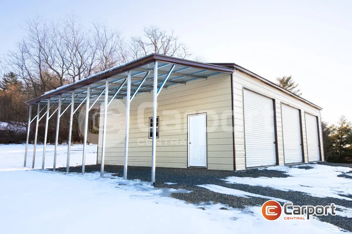 30’ x 40’ x 12’ Metal Garage w/ Lean To