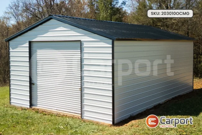 20’ x 30’ x  10’ One-Car Metal Garage