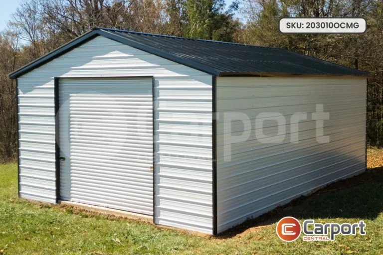 20’ x 30’ x  10’ One-Car Metal Garage