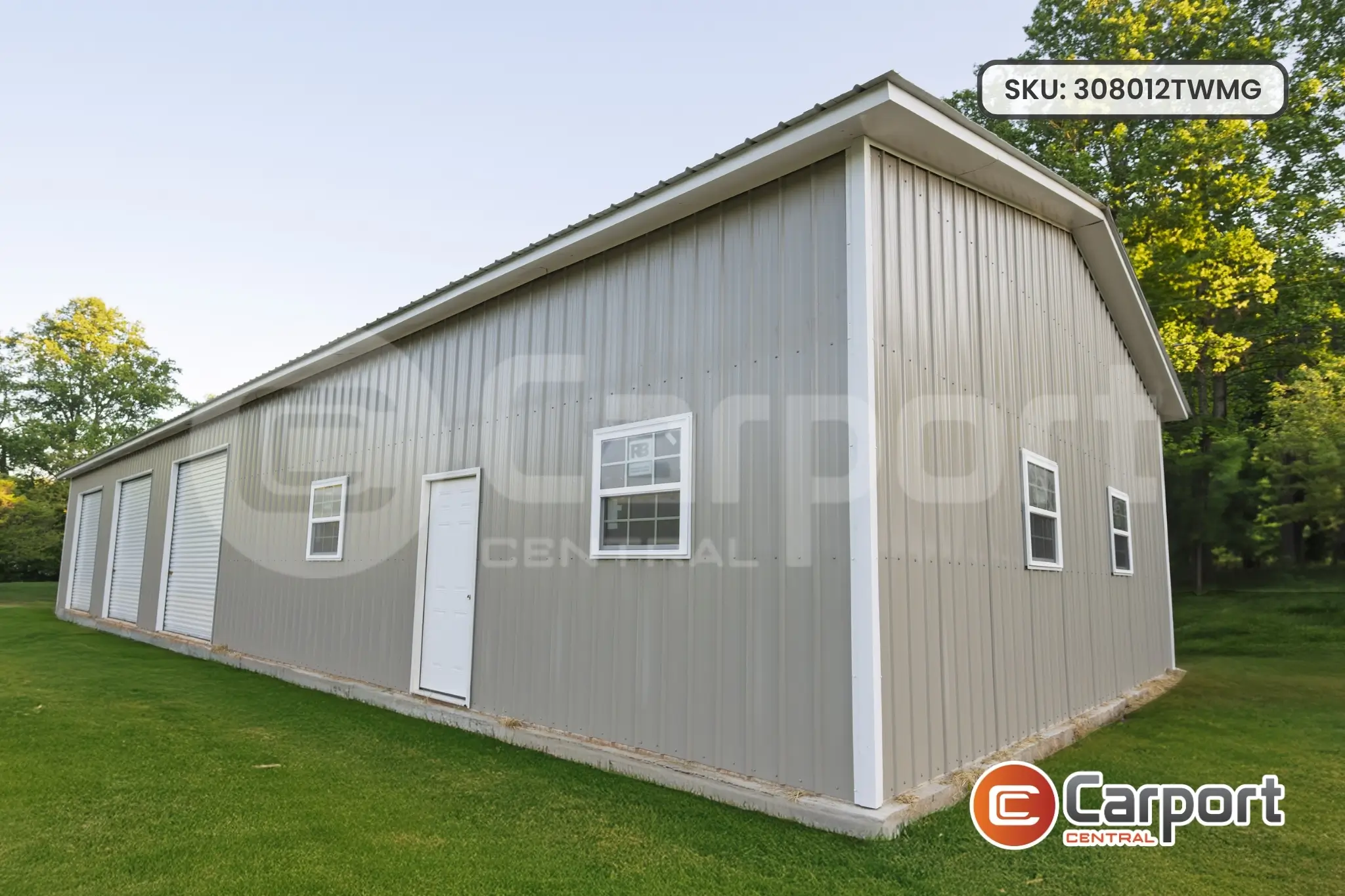 30’ x 80’ x 12’ Triple Wide Metal Garage